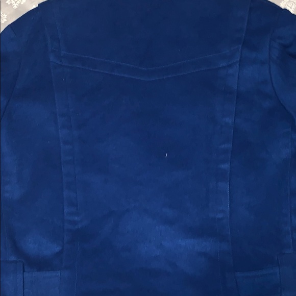 Blue wool Biker Jacket - Picture 4 of 5